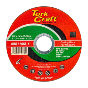 CUTTING DISC MASONRY 115 x 1.6 x 22.2MM - Minimum QTY 10