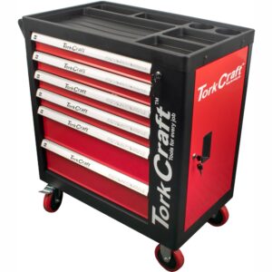 Tork Craft 6 Drawer Roller Cab Tool Box On Castors With 184pc Of Stock